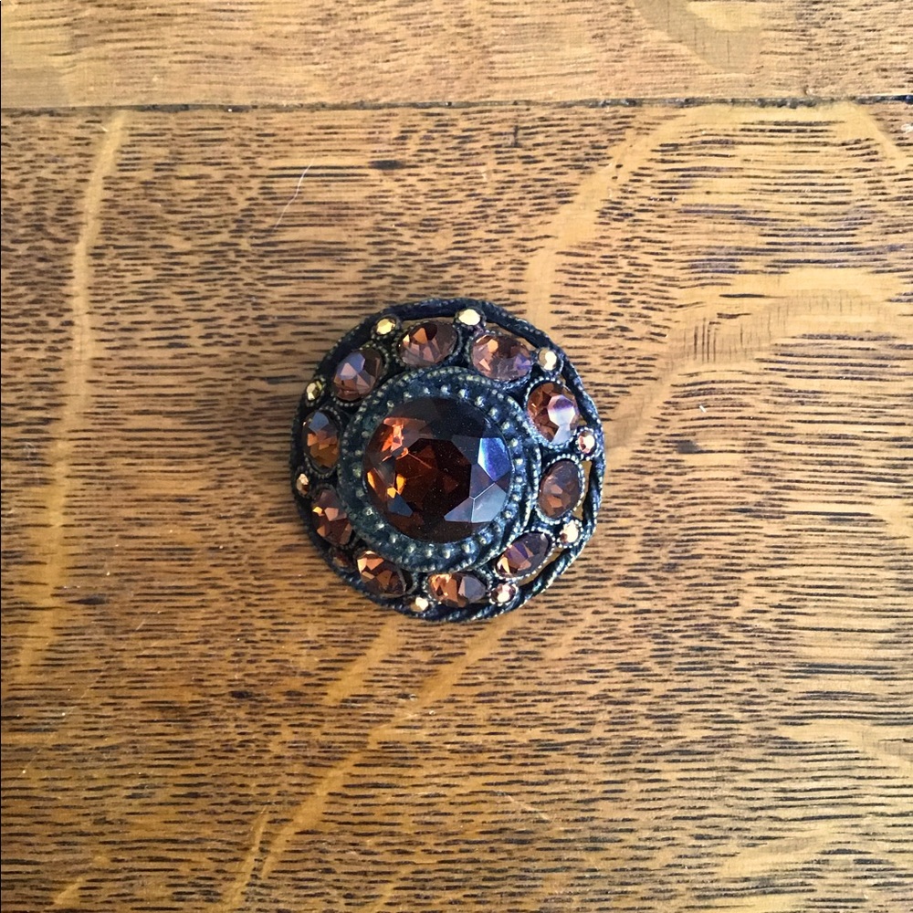 Stunning Vintage Robert Rose - Amber crystal brooch